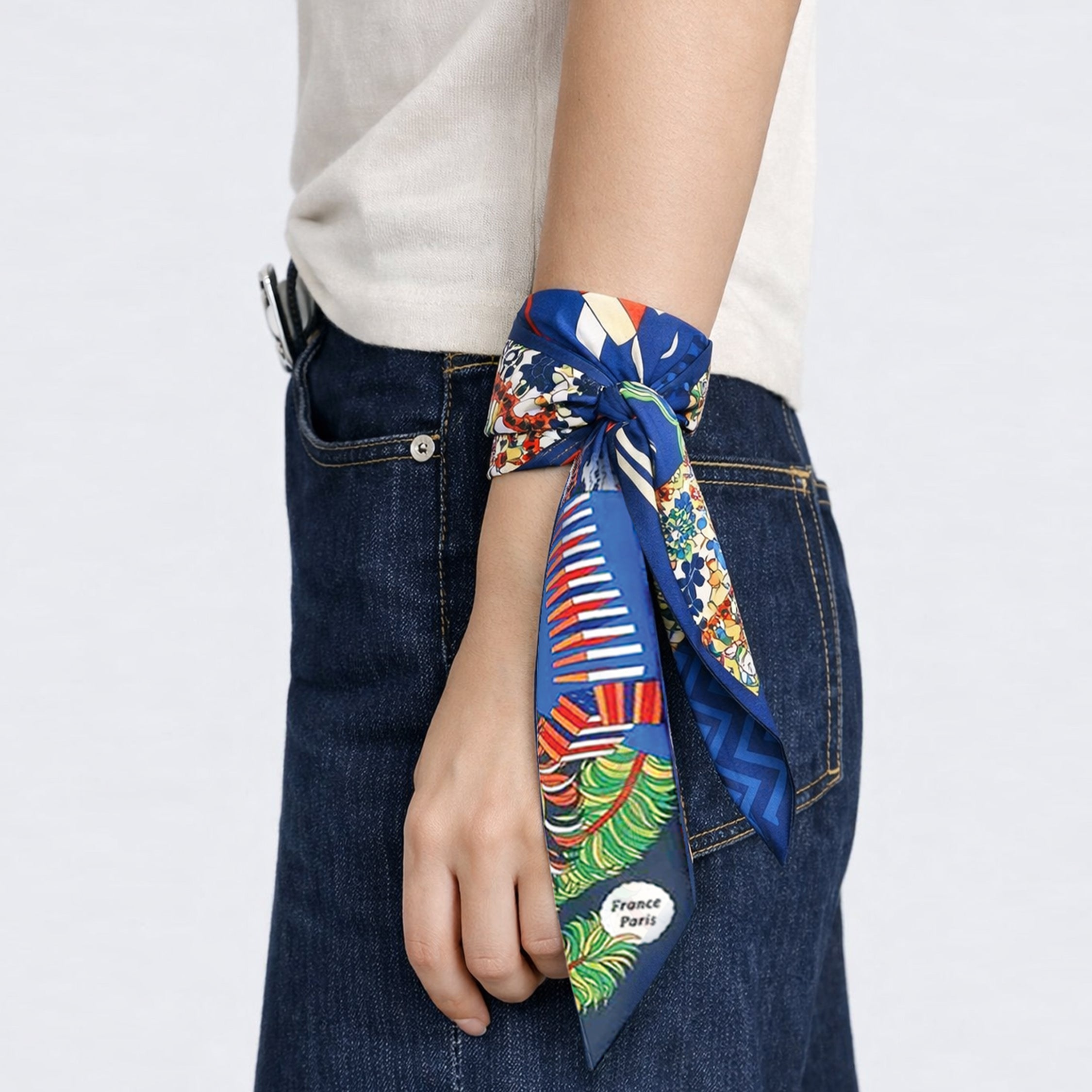 Stripe Collage Skinny Scarf - Charming Charlie