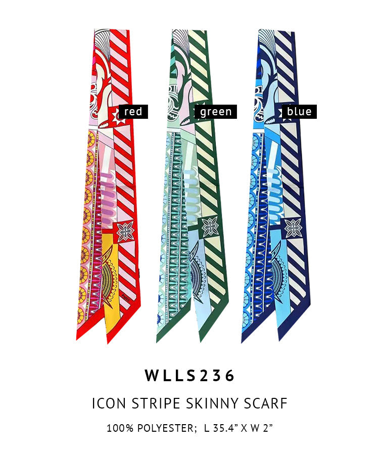 Icon Stripe Skinny Scarf - Charming Charlie