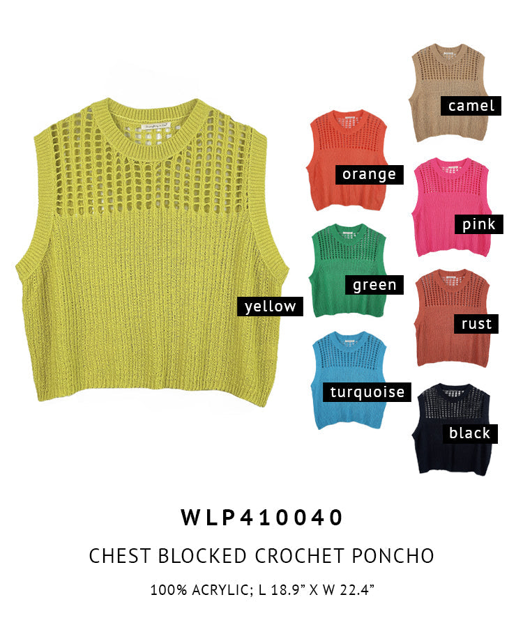 Chest Blocked Crochet Poncho - Charming Charlie