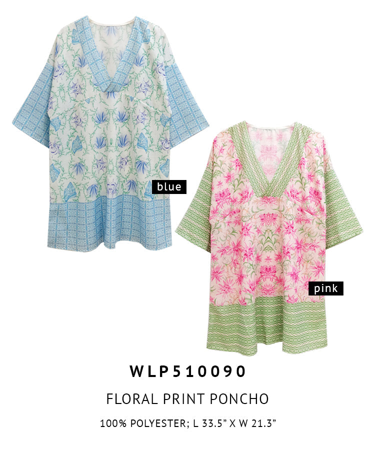 Floral Print Poncho - Charming Charlie