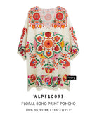 Floral Boho Print Poncho - Charming Charlie