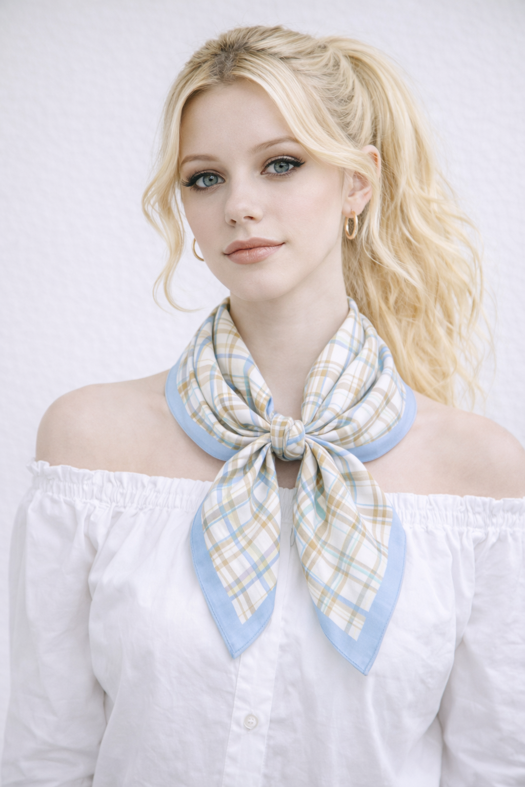Plaid Print Square Scarf - Charming Charlie