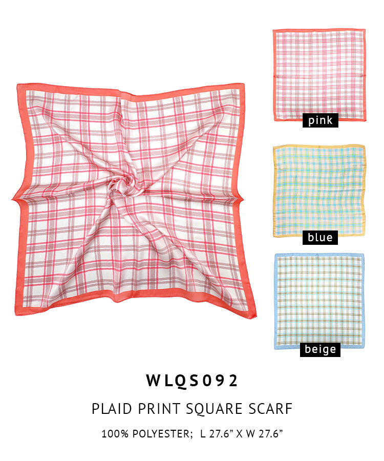 Plaid Print Square Scarf - Charming Charlie