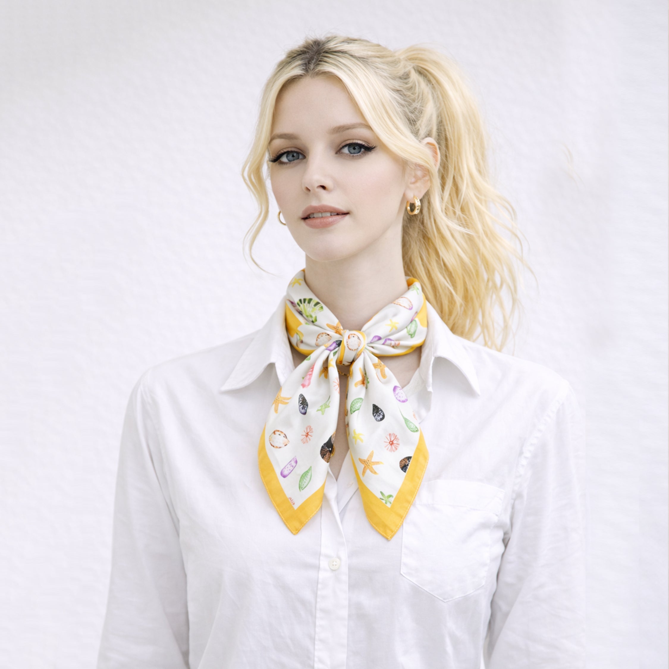 Beach Day Print Square Scarf - Charming Charlie