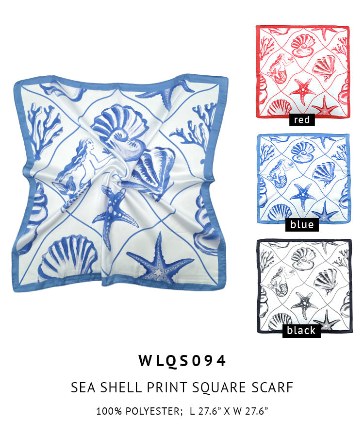 Sea Shell Print Square Scarf - Charming Charlie