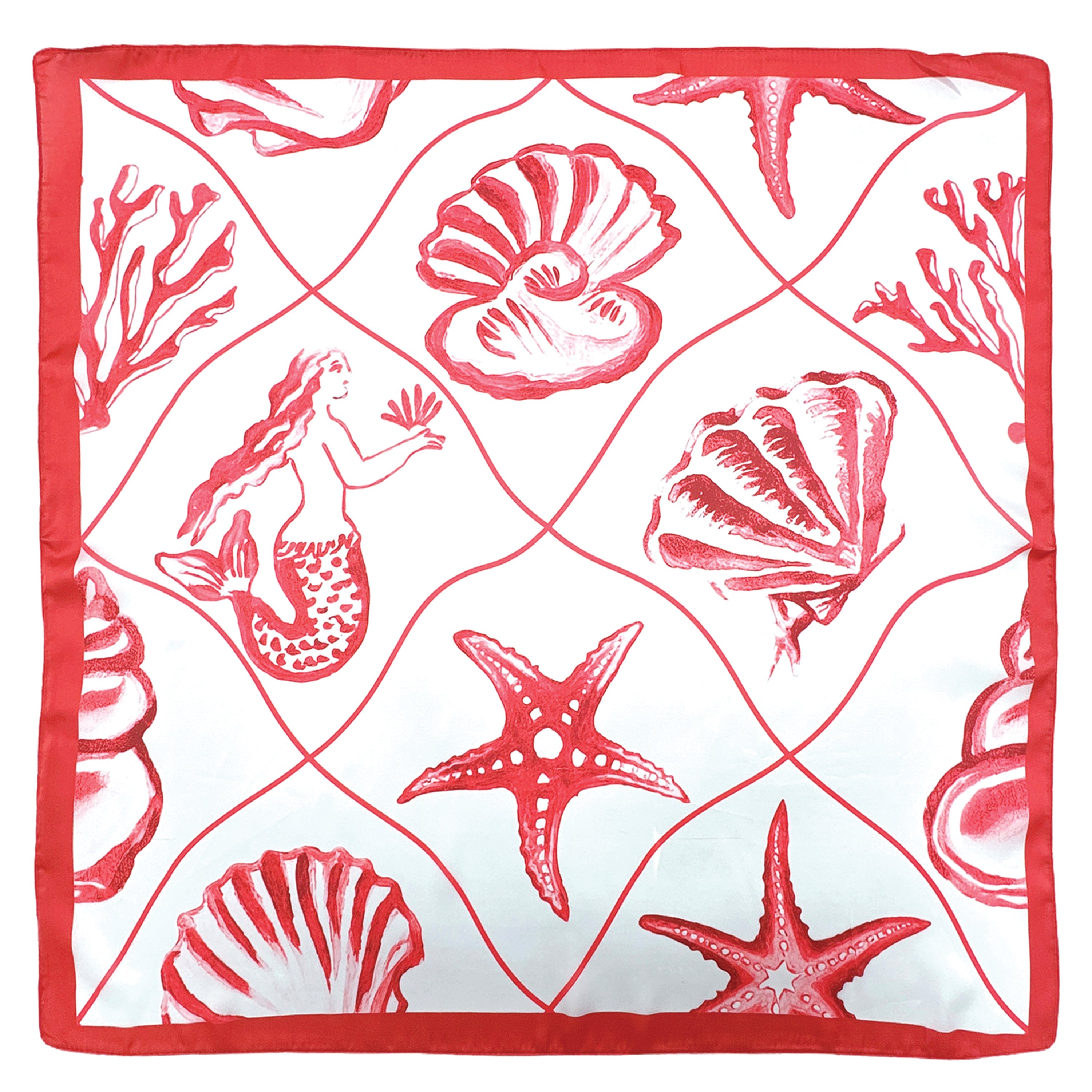Sea Shell Print Square Scarf - Charming Charlie