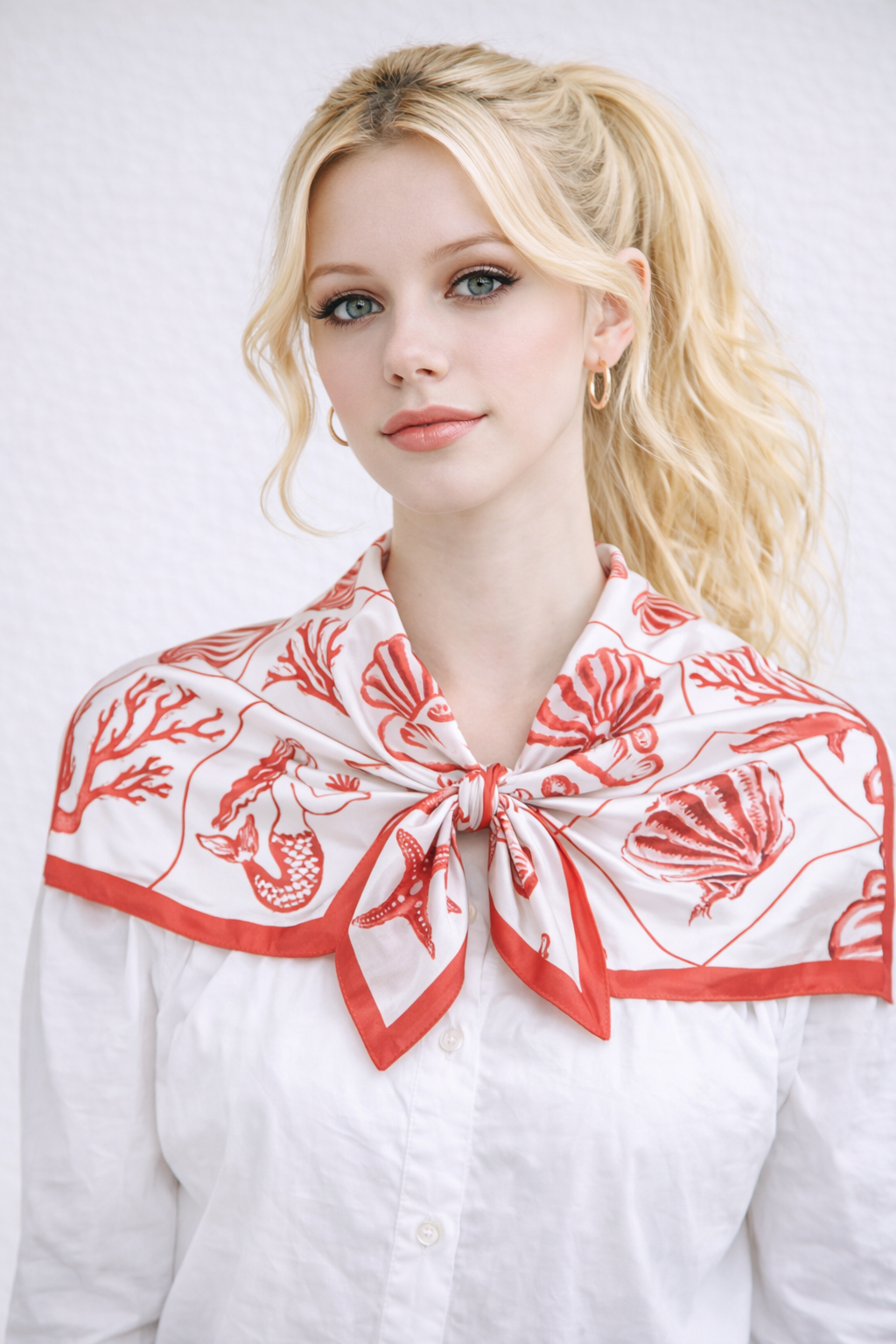 Sea Shell Print Square Scarf - Charming Charlie
