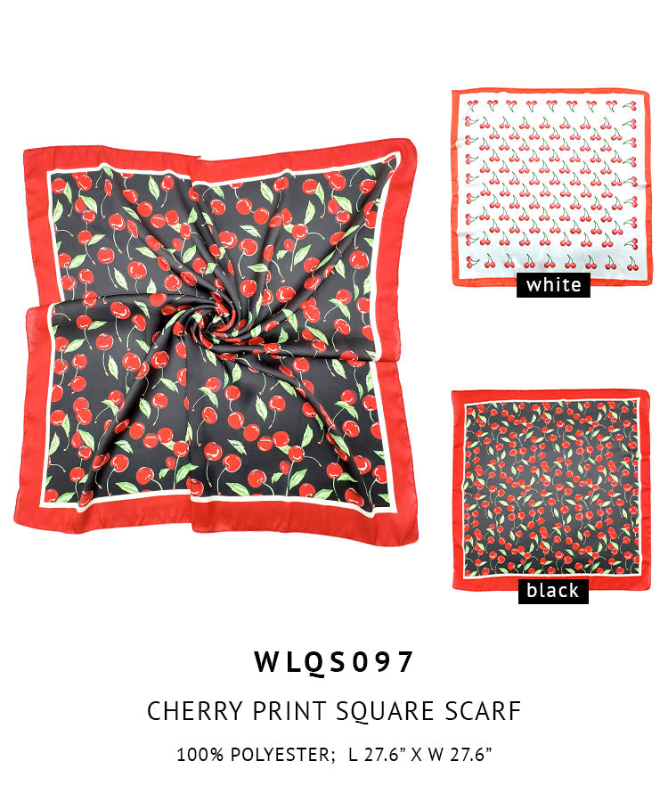 Cherry Print Square Scarf - Charming Charlie
