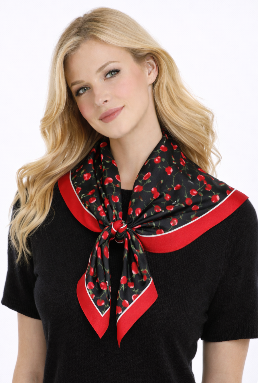 Cherry Print Square Scarf - Charming Charlie