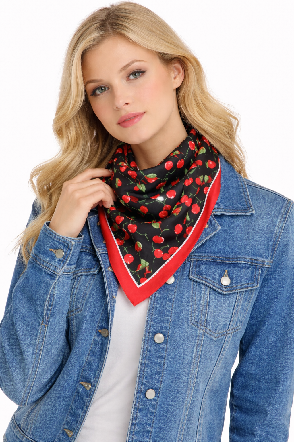 Cherry Print Square Scarf - Charming Charlie