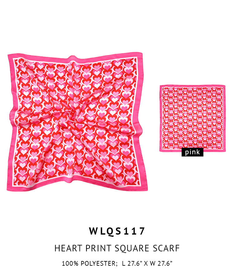 Heart Print Square Scarf - Charming Charlie