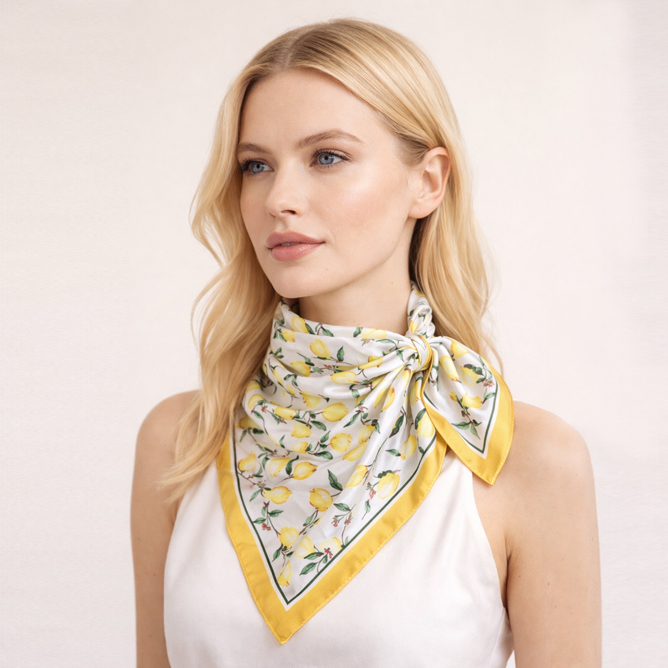 Lemon Print Square Scarf - Charming Charlie