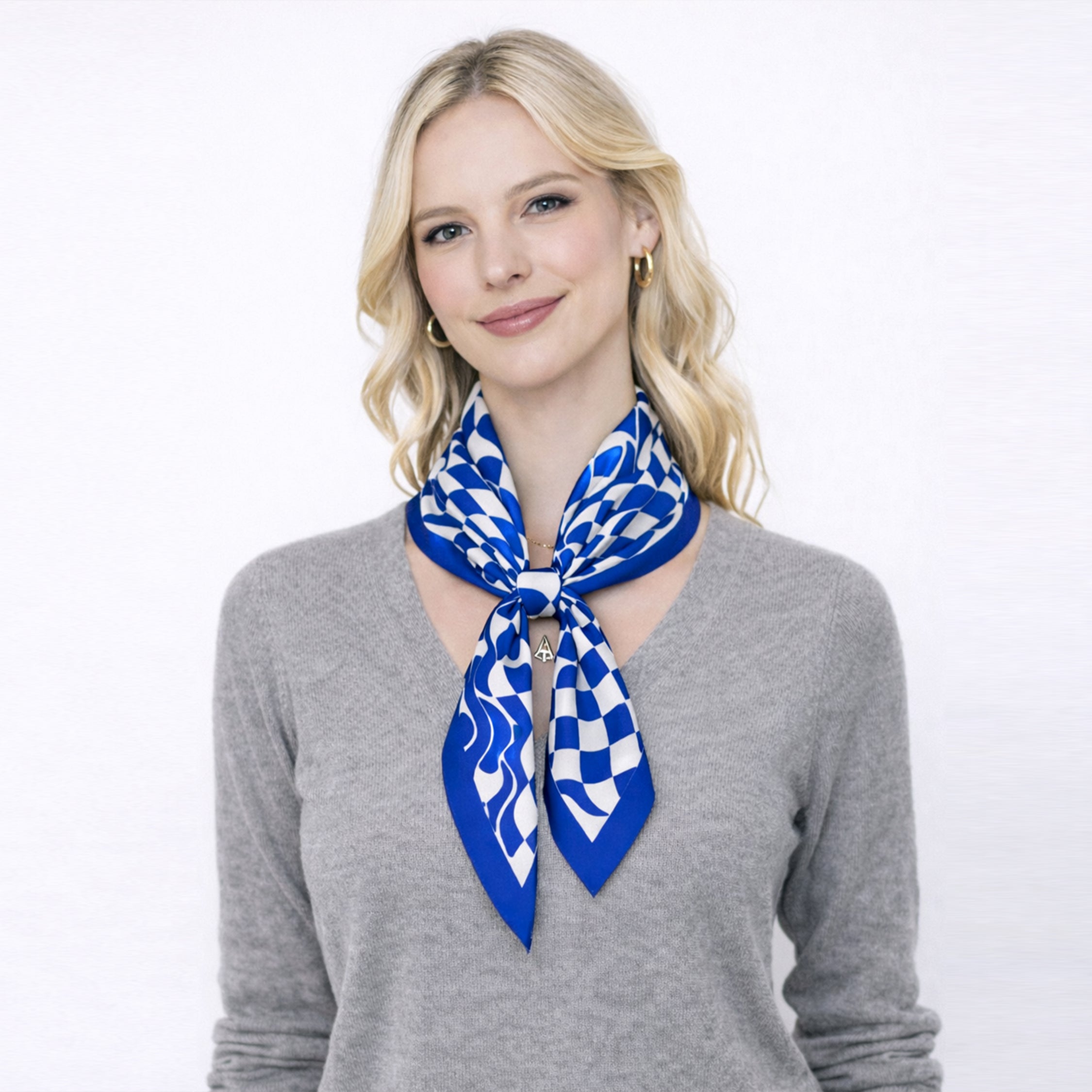 Wavy Square Print Square Scarf - Charming Charlie