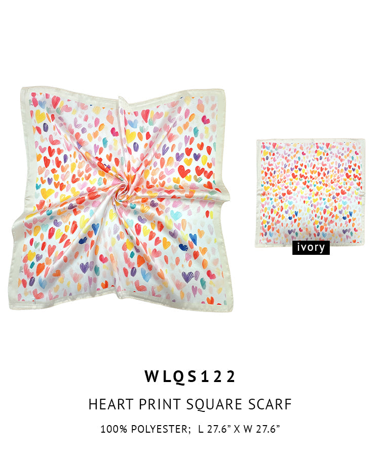 Heart Print Square Scarf - Charming Charlie