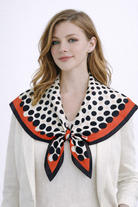Polka Dot Border Print Square Scarf - Charming Charlie