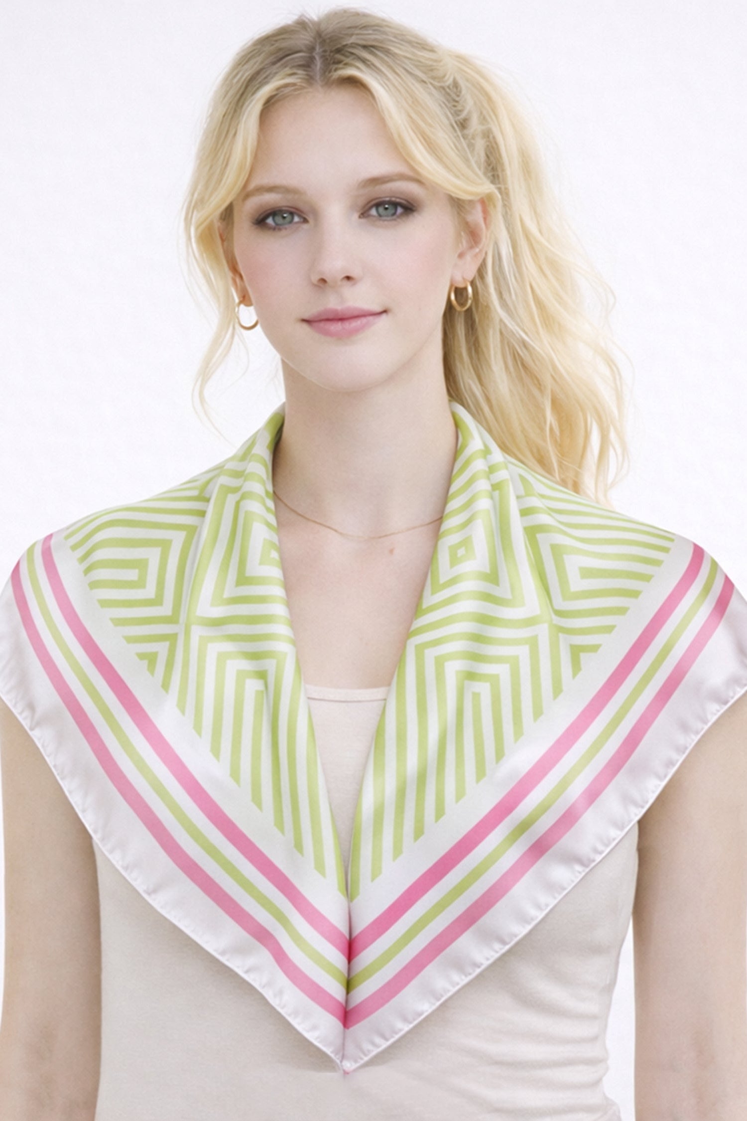 Stripe Print Square Scarf - Charming Charlie