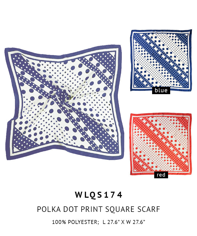 Polka Dot Print Square Scarf - Charming Charlie