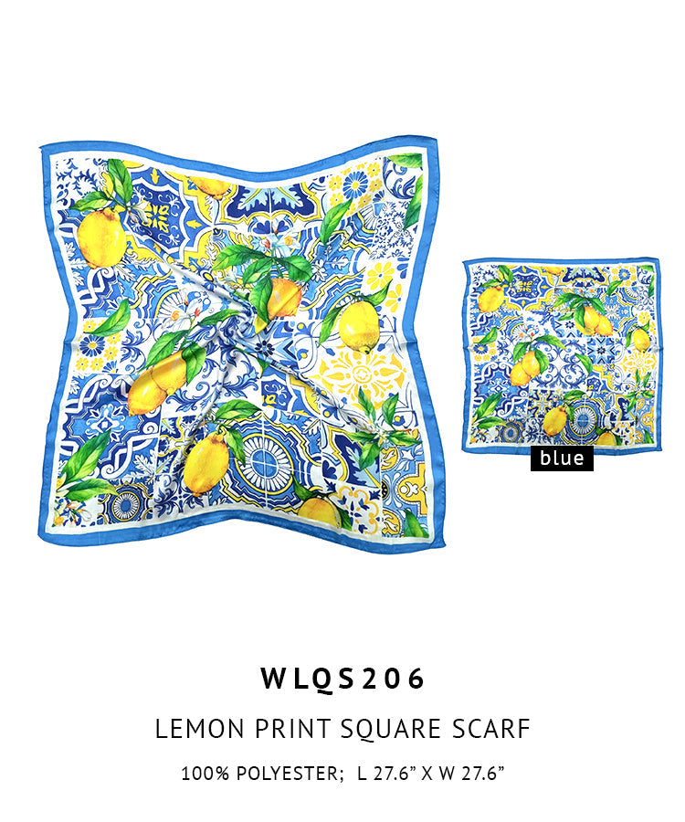 Lemon Print Square Scarf - Charming Charlie