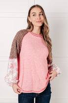 Walk for Miles Floral Color Block Top - Charming Charlie