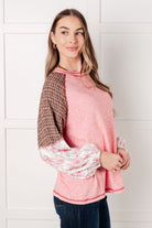Walk for Miles Floral Color Block Top - Charming Charlie