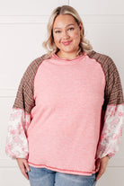 Walk for Miles Floral Color Block Top - Charming Charlie