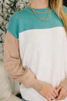 Walk in Central Park Ribbed Knit Color Block Pullover - Charming Charlie