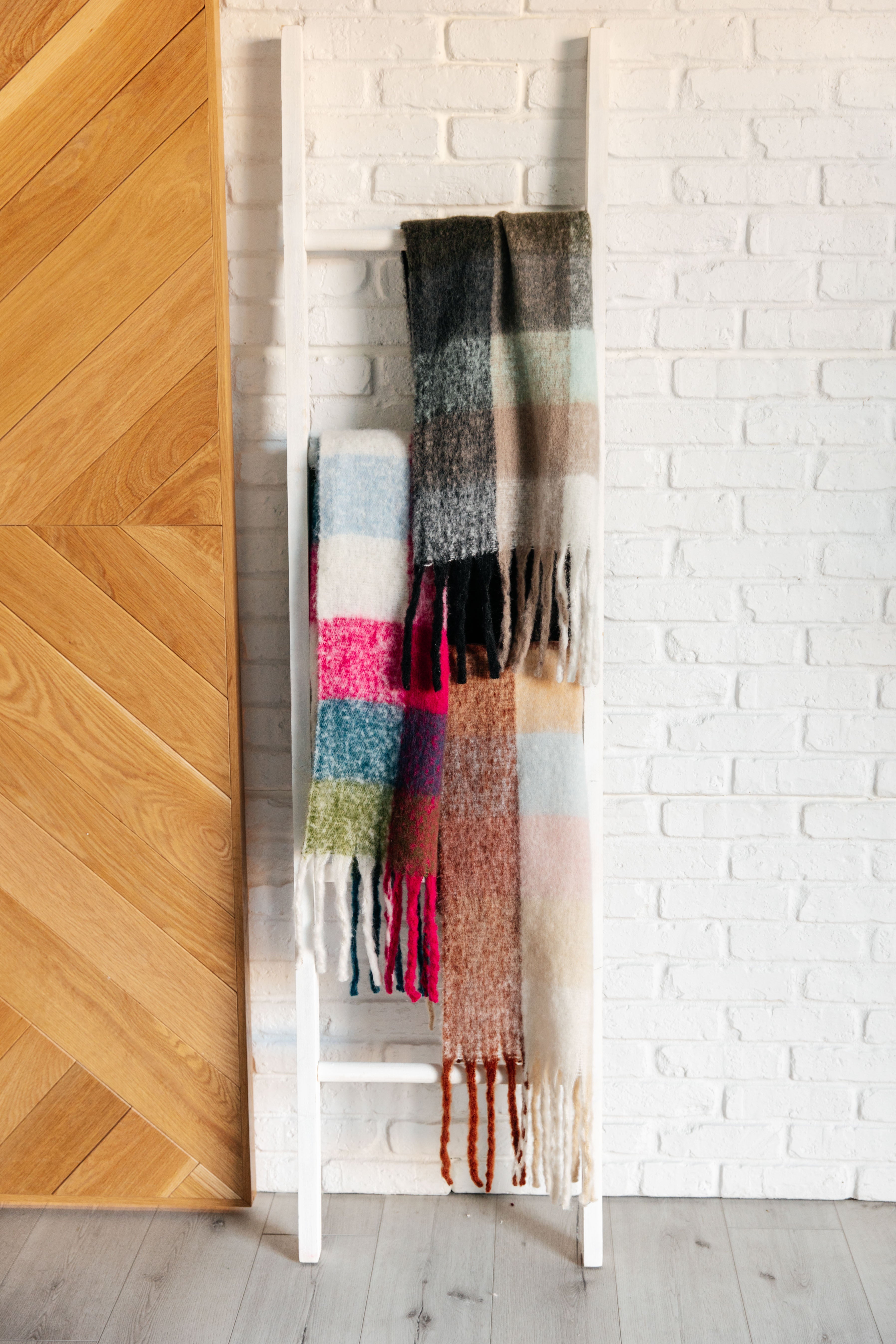 Wanderlust Wrap Oversized Plaid Fringe Scarf in Magenta and Teal - Charming Charlie