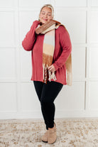 Wanderlust Wrap Oversized Plaid Fringe Scarf in Light Brown - Charming Charlie