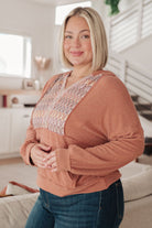 Wave Hello Mixed Print Hoodie - Charming Charlie