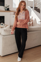 Wave Hello Mixed Print Hoodie - Charming Charlie