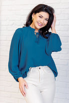 We Believe Keyhole Tie Detail Blouse - Charming Charlie