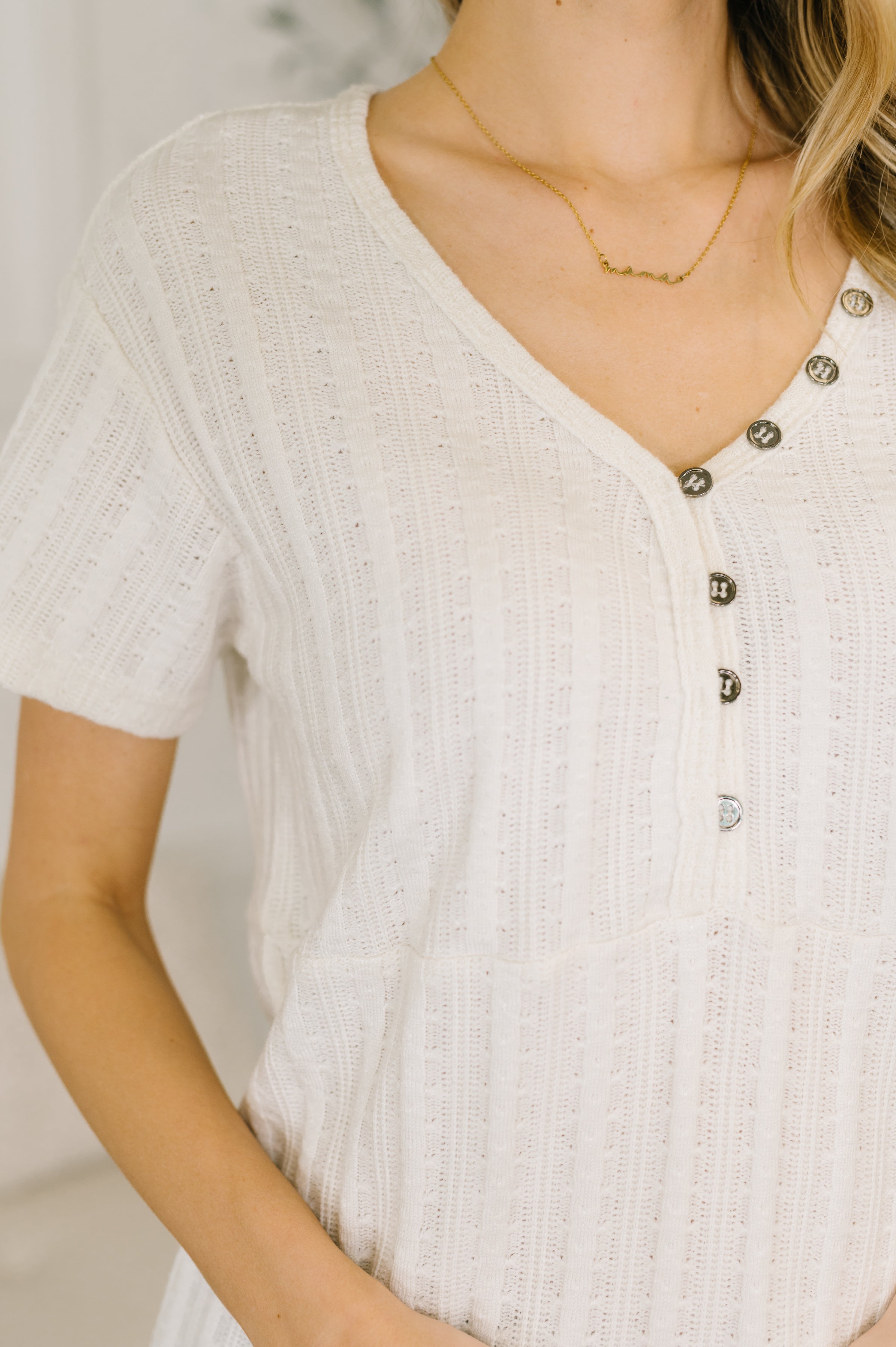 We Should Be Together V-Neck Textured Top - Charming Charlie