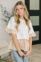Welcome Me Home Gingham Print Top - Charming Charlie
