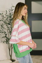 What's a Girl to Do Contrast Trim Relaxed Top - Charming Charlie