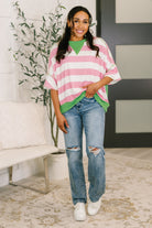 What's a Girl to Do Contrast Trim Relaxed Top - Charming Charlie