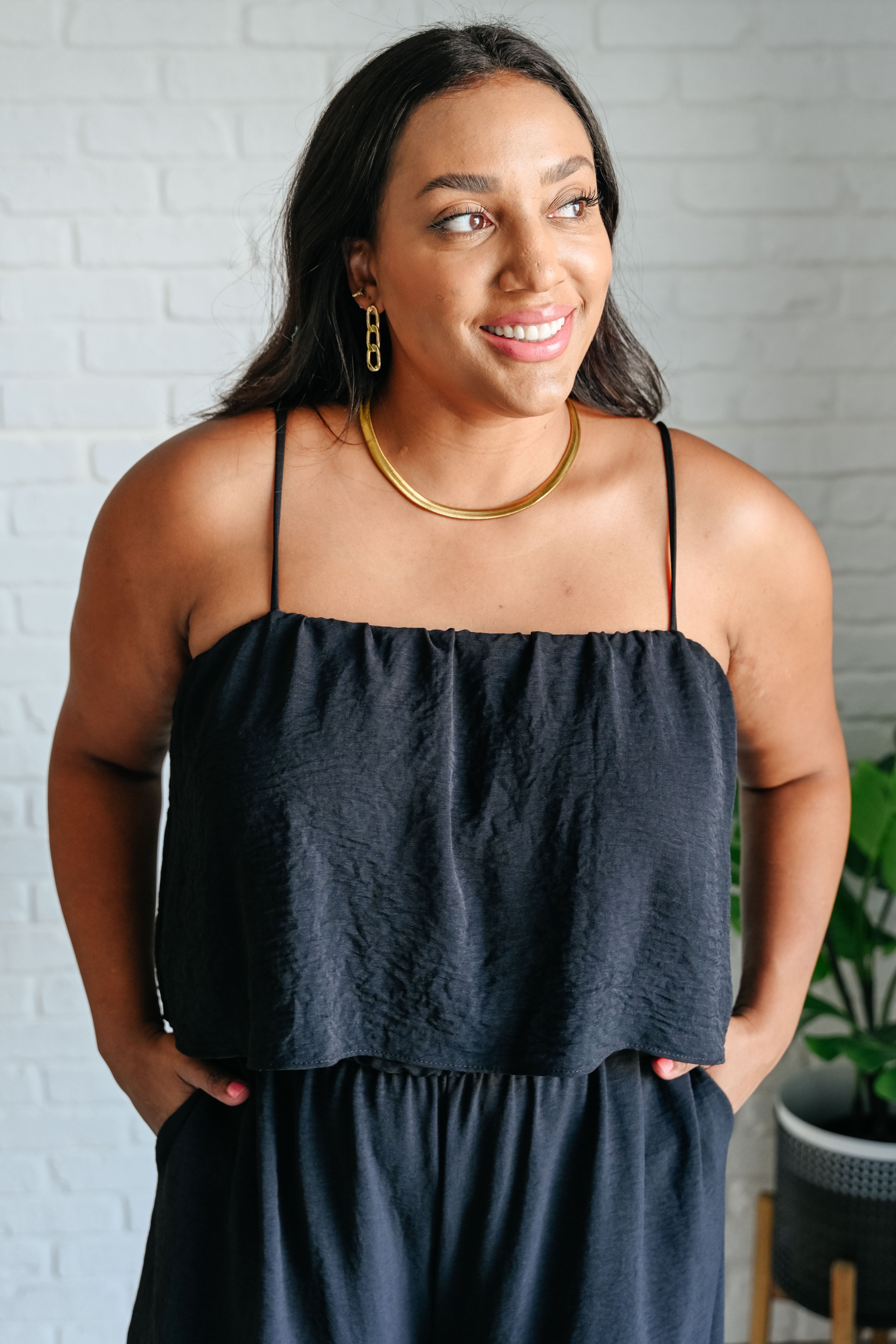 When All is Said and Done Spaghetti Strap Jumpsuit - Charming Charlie