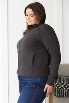 Where Are You Zip Up Jacket in Black - Charming Charlie