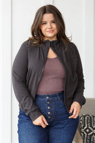 Where Are You Zip Up Jacket in Black - Charming Charlie