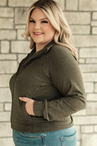 Where Are You Zip Up Jacket in Olive - Charming Charlie