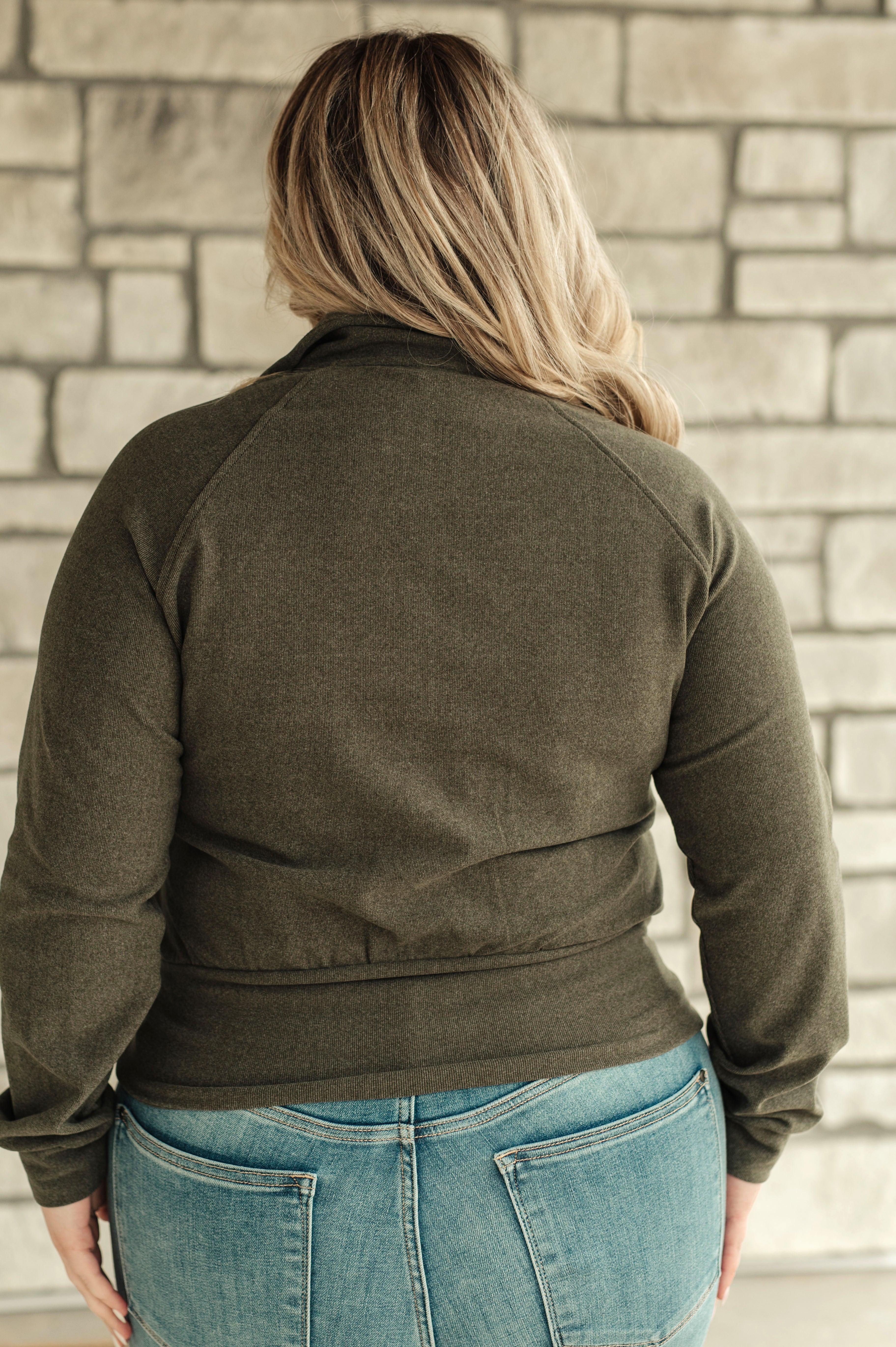 Where Are You Zip Up Jacket in Olive - Charming Charlie