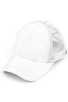 Whie C.C BASEBALL PONYCAP is a stylish and functional cap that combines the classic look of a baseball cap with the convenience of a ponytail holder. Made with high-quality materials and a comfortable fit, this cap is perfect for any outdoor activity. Stay cool and protected with the C.C BASEBALL PONYCAP.