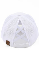 White C.C CHAOS COORDINATOR PATCH PONY CAP is the perfect accessory for any outfit. Made with high-quality materials, it features a stylish patch design and a comfortable ponycap fit. Stay organized and stylish with this practical and on-trend cap.