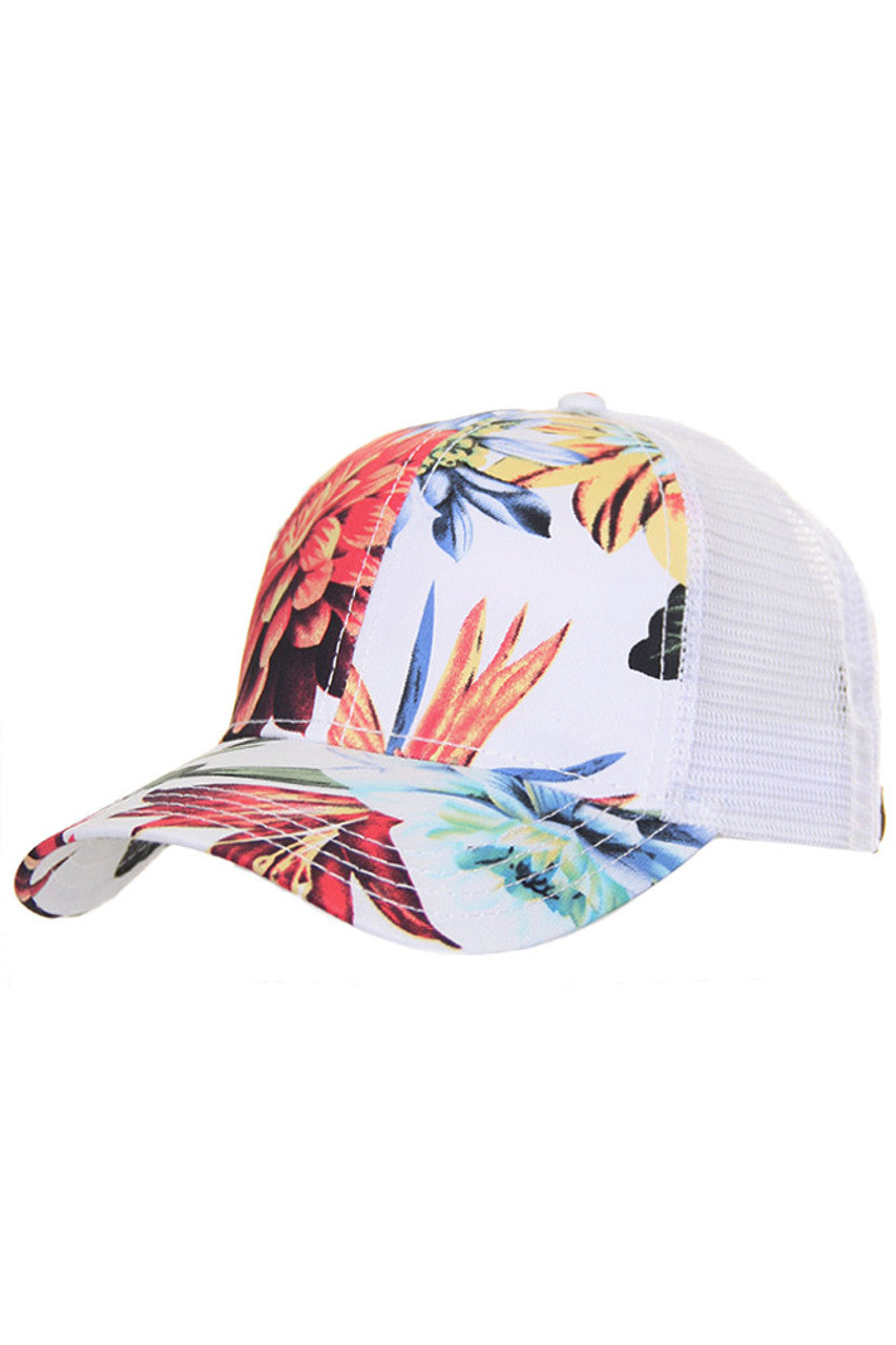 White C.C Floral Baseball Cap is a stylish and functional addition to any wardrobe. Made with high-quality materials, this cap offers both durability and comfort. The unique floral design adds a touch of femininity, making it a versatile accessory for any occasion. Stay protected from the sun while looking effortlessly chic with this must-have cap.