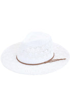 White C.C. Horseshoe Lace Knitting Panama Hat is a must-have accessory for any fashion-forward individual. Its beautiful lace knit design adds a touch of elegance to any outfit, while the high-quality materials ensure durability and comfort. Stay stylish and protected from the sun with this iconic hat.
