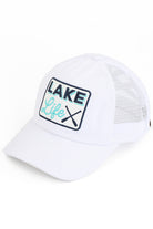 White C.C LAKE LIFE PATCH CRISS CROSS PONY CAP is the perfect accessory for those who love spending time at the lake. The crisscross pony cap design adds a stylish touch, while the lakelife patch showcases your love for the great outdoors. Made with high-quality materials, this cap provides both comfort and durability.