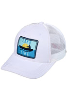 White C.C LAKE TIME Embroidery Patch Baseball Cap combines style and function with its embroidered patch design and comfortable fit. Made with high-quality materials, this cap is the perfect accessory for a day out on the lake or any outdoor activity. Keep the sun out of your eyes while staying on trend with this must-have cap.