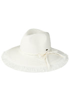 White C.C Straw String Ribbon Band Fringe Panama Hat is the perfect accessory for any sunny day. Made of high-quality straw material, this hat features a stylish ribbon band and fun fringe detail. It provides 360-degree sun protection while keeping you cool and stylish.