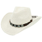 White C.C Turquoise Charm Trim Cowboy Hat, Keep your styles on even when you are relaxing at the pool or playing at the beach. Large, comfortable, and perfect for keeping the sun off of your face, neck, and shoulders. Perfect gifts for Christmas, holidays, or any meaningful occasion. Due to this, all eyes are fixed on you.