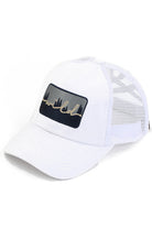 White C.C. WILD PATCH CRISS CROSS PONY CAP offers a stylish and functional way to keep your hair in place while out and about. The crisscross design adds a unique touch, while the wild patch adds a pop of colour to your outfit. Made with high-quality materials, this cap is durable and long-lasting.