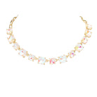 White Cushion Square Stone Link Evening Necklace, is the perfect accessory for any occasion. Crafted with attention to detail, this evening necklace will add a touch of glamour to any attire. Perfect Birthday Gift, Mother's Day Gift, Anniversary Gift, Christmas Gift, Valentine's Day Gift, Wedding Party.